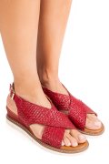 SANDALE ROSII PIELE NATURALA TS77IM-A3741