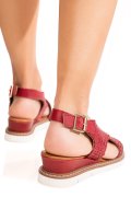 SANDALE ROSII PIELE NATURALA TS77IM-A3741