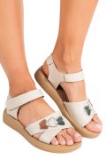 SANDALE BEJ PIELE NATURALA ASPN5103