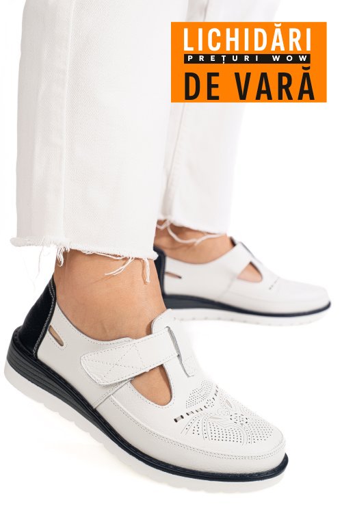 Pantofi alb albastru piele naturala zbsp8-4