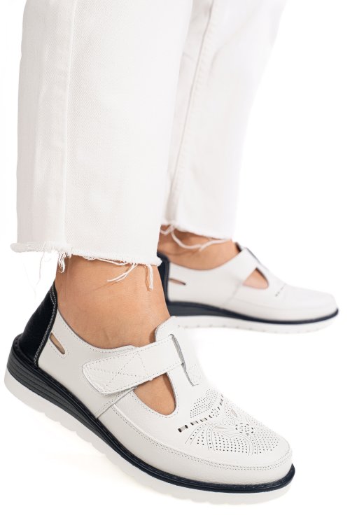 Pantofi alb albastru piele naturala zbsp8-4