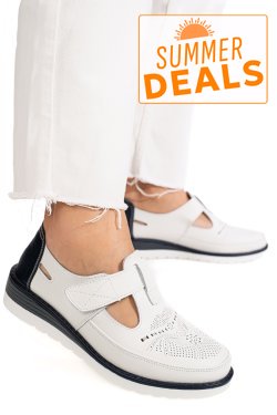PANTOFI ALB ALBASTRU PIELE NATURALA ZBSP8-4
