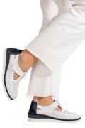 PANTOFI ALB ALBASTRU PIELE NATURALA ZBSP8-4