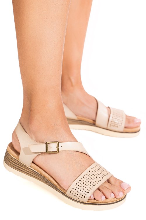 Sandale bej piele naturala ospd926