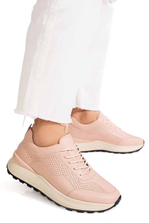 Pantofi sport pink piele naturala aspn368