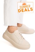 PANTOFI SPORT BEJ PIELE NATURALA TSP-8083