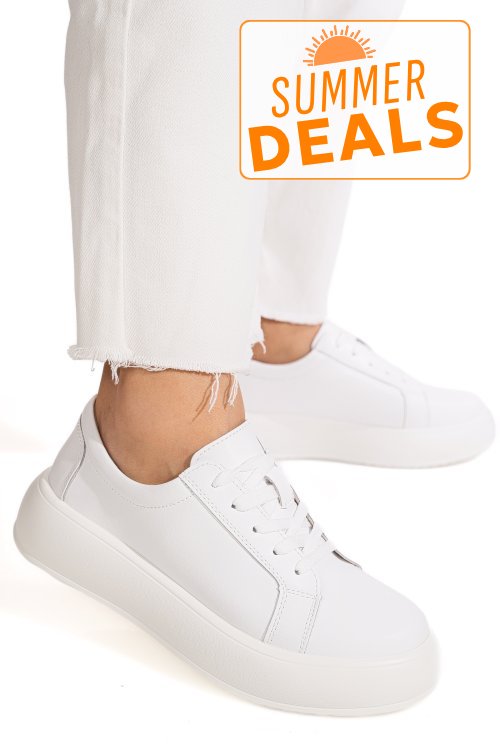 Pantofi sport albi piele naturala tsp-8083