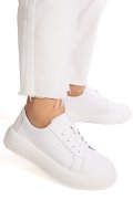 PANTOFI SPORT ALBI PIELE NATURALA TSP-8083