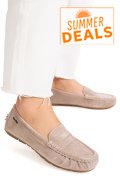 MOCASINI BEJ PIELE NATURALA INTOARSA FSPL-XZL10
