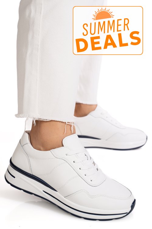 Pantofi sport albi piele naturala fsp001-768