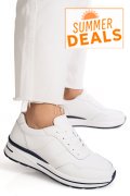 PANTOFI SPORT ALBI PIELE NATURALA FSP001-768