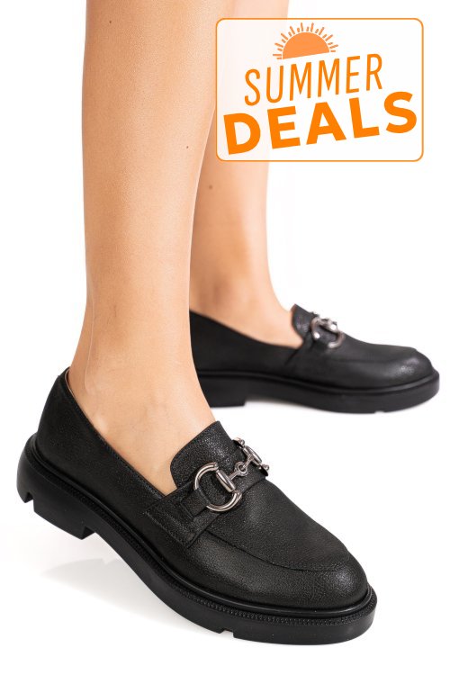 Mocasini negru sidef piele naturala 1s77243