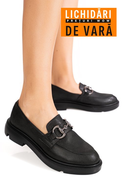 Mocasini negru sidef piele naturala 1s77243