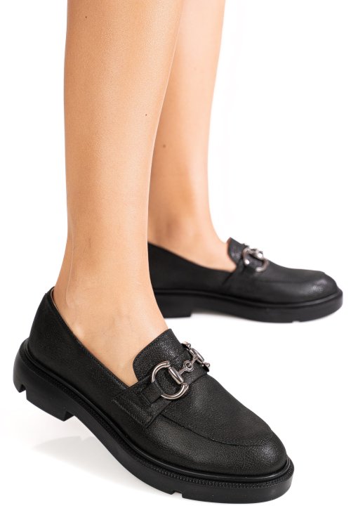 Mocasini negru sidef piele naturala 1s77243