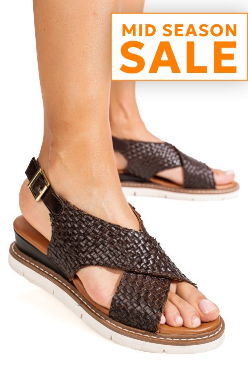Sandale maro inchis piele naturala ts77im-a3741