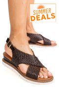 SANDALE MARO INCHIS PIELE NATURALA TS77IM-A3741