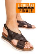 SANDALE MARO INCHIS PIELE NATURALA TS77IM-A3741