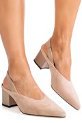 PANTOFI BEJ PIELE NATURALA INTOARSA TPCN6606