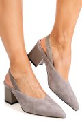 PANTOFI GRI PIELE NATURALA INTOARSA TPCN6606