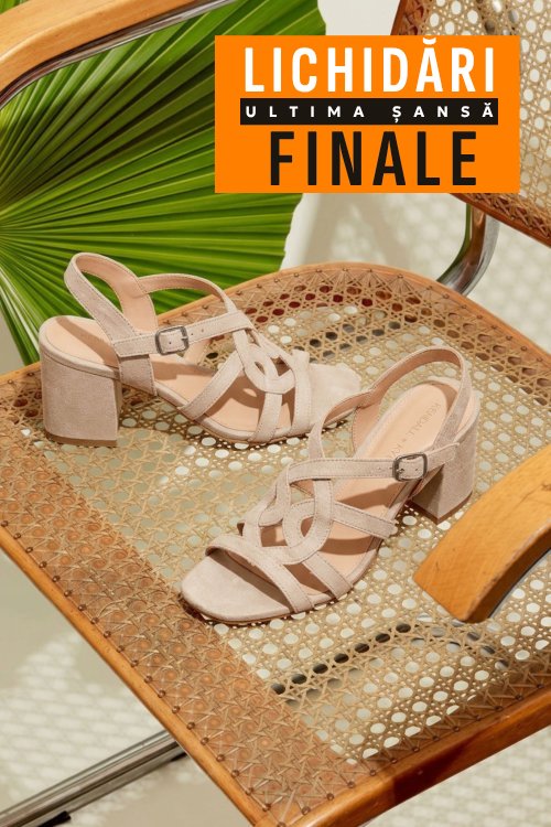 Sandale bej piele naturala intoarsa es77m8660