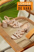 SANDALE BEJ PIELE NATURALA INTOARSA ES77M8660