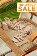 SANDALE BEJ PIELE NATURALA INTOARSA ES77M8660