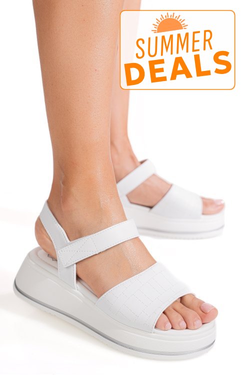 Sandale albe piele naturala tsp6032