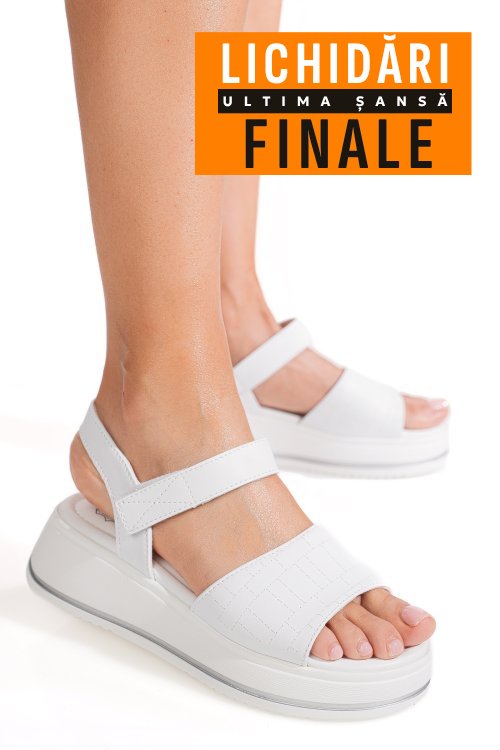 Sandale albe piele naturala tsp6032