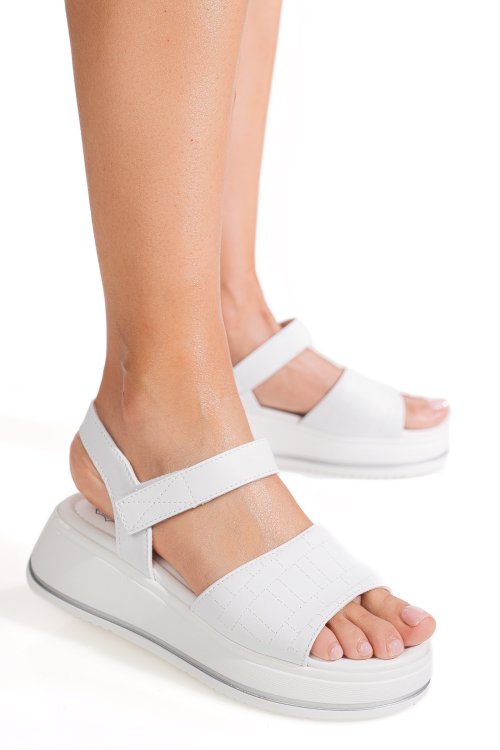 Sandale albe piele naturala tsp6032