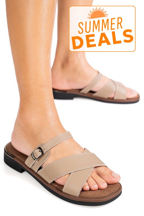 Sandale khaki piele naturala fsp002545