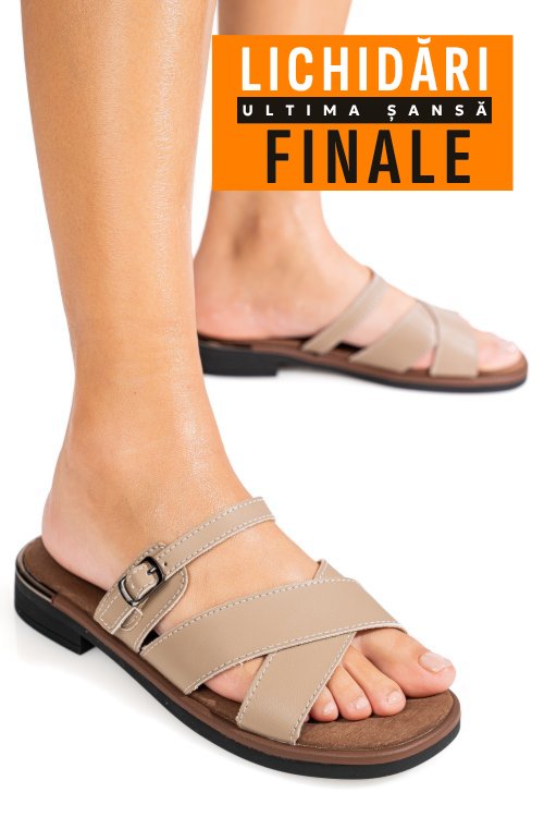 Sandale khaki piele naturala fsp002545