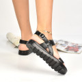 SANDALE BLACK PEWTER PIELE NATURALA ANISS