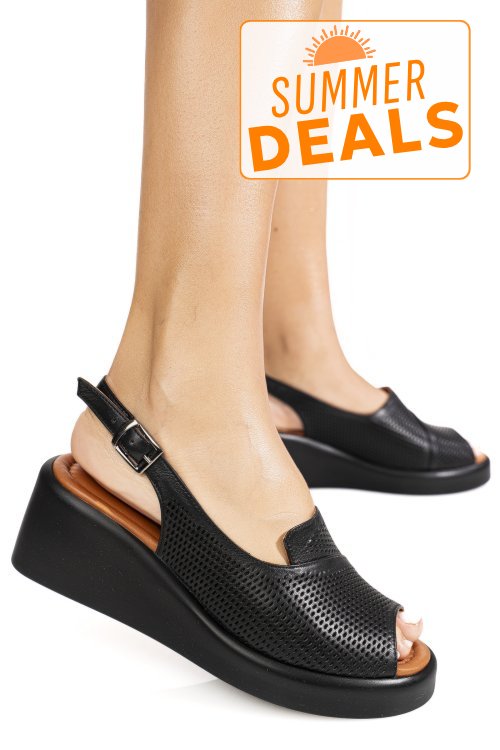 Sandale negre piele naturala 7pc35