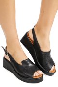 SANDALE NEGRE PIELE NATURALA 7PC35