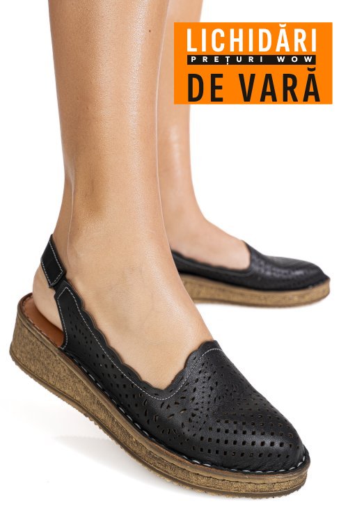 Sandale negre piele naturala 8pc4h