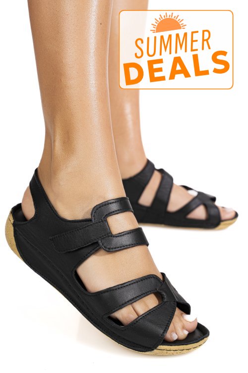 Sandale negre piele naturala 2pc310