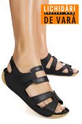 SANDALE NEGRE PIELE NATURALA 2PC310