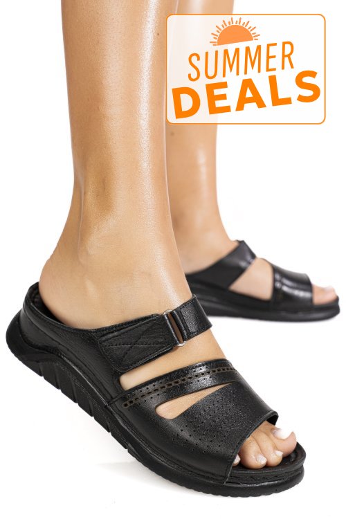 Sandale negre piele naturala 1pc052