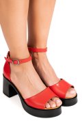 SANDALE ROSII PIELE NATURALA 3PC25