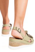 SANDALE OLIVE PIELE NATURALA 2PC18