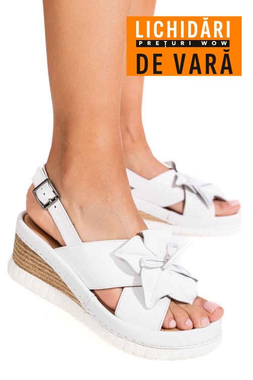 Sandale albe piele naturala 2pc18