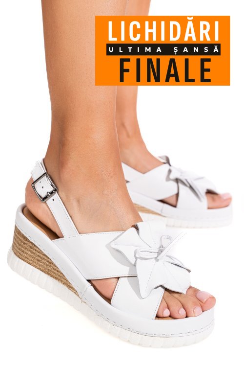 Sandale albe piele naturala 2pc18