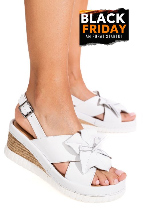 Sandale albe piele naturala 2pc18