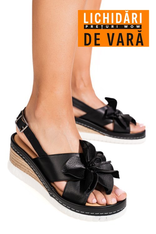 Sandale negre piele naturala 2pc18