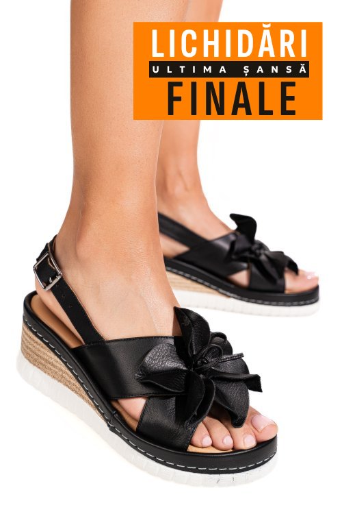 Sandale negre piele naturala 2pc18