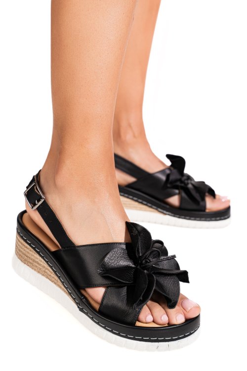 Sandale negre piele naturala 2pc18