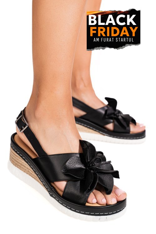 Sandale negre piele naturala 2pc18