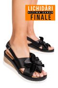 SANDALE NEGRE PIELE NATURALA 2PC18