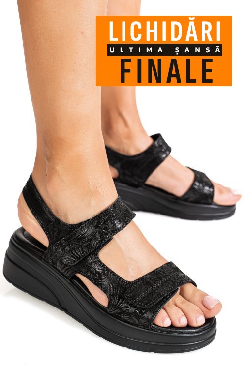 Sandale negre piele naturala tsp8051