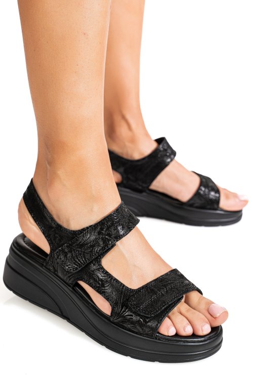 Sandale negre piele naturala tsp8051
